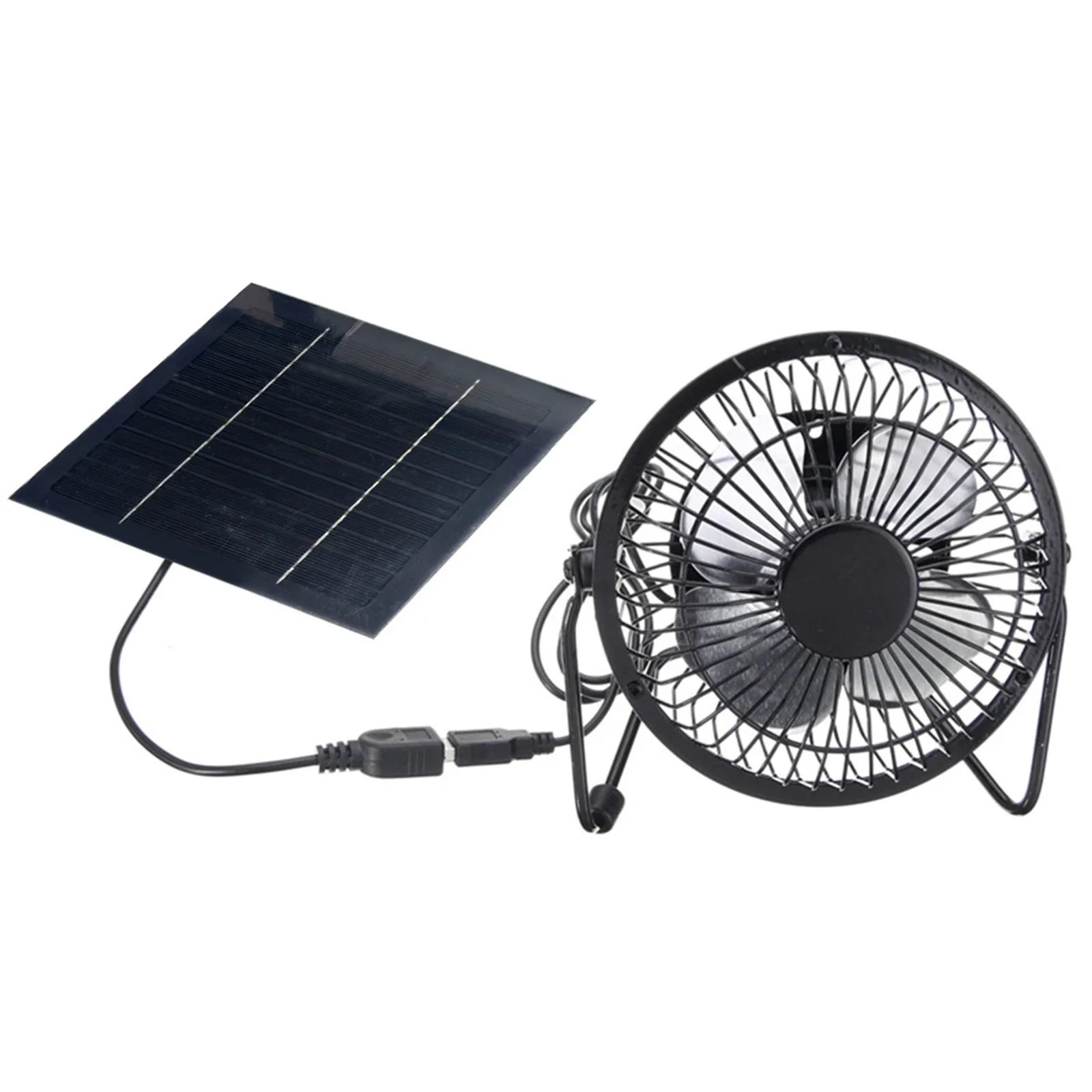 Mini Ventilator Solar Panel Powered Fan Air Extractor Solar Exhaust Fan for Home Office Outdoor Fishing Traveling 4 Inch