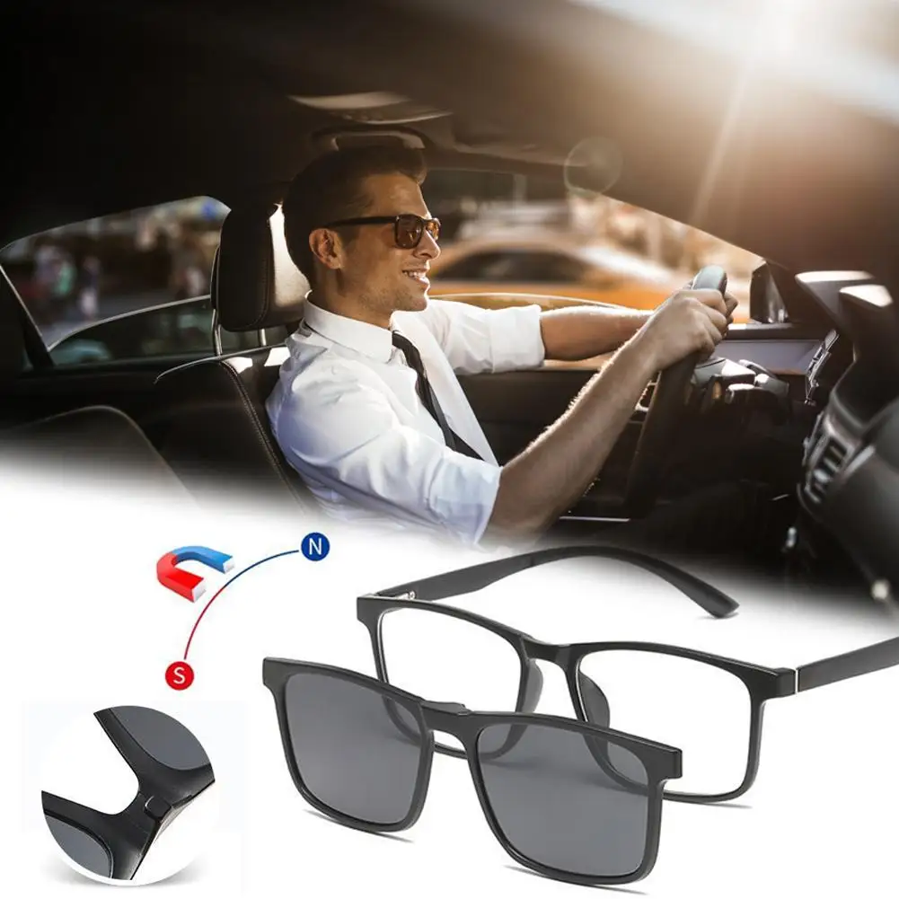6 In 1 Custom Men Women Polarization Optical Magnetic Sunglasses Clip Clip Sun On Glasses Clip Frame Magnet On Sunglasses L6L3