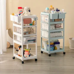 Multi-layer Baby Products Mobile Storage Rack Newborn Months Simple Trolley Baby Storage Cart