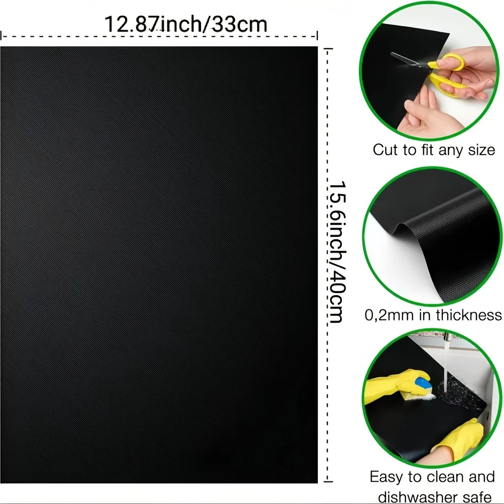 4pcs Reusable Teflon Non-stick Oven Liner Set, Heat-resistant Baking Mat for Kitchen, Oven, Air Fryer&Grilling.Dishwasher safe