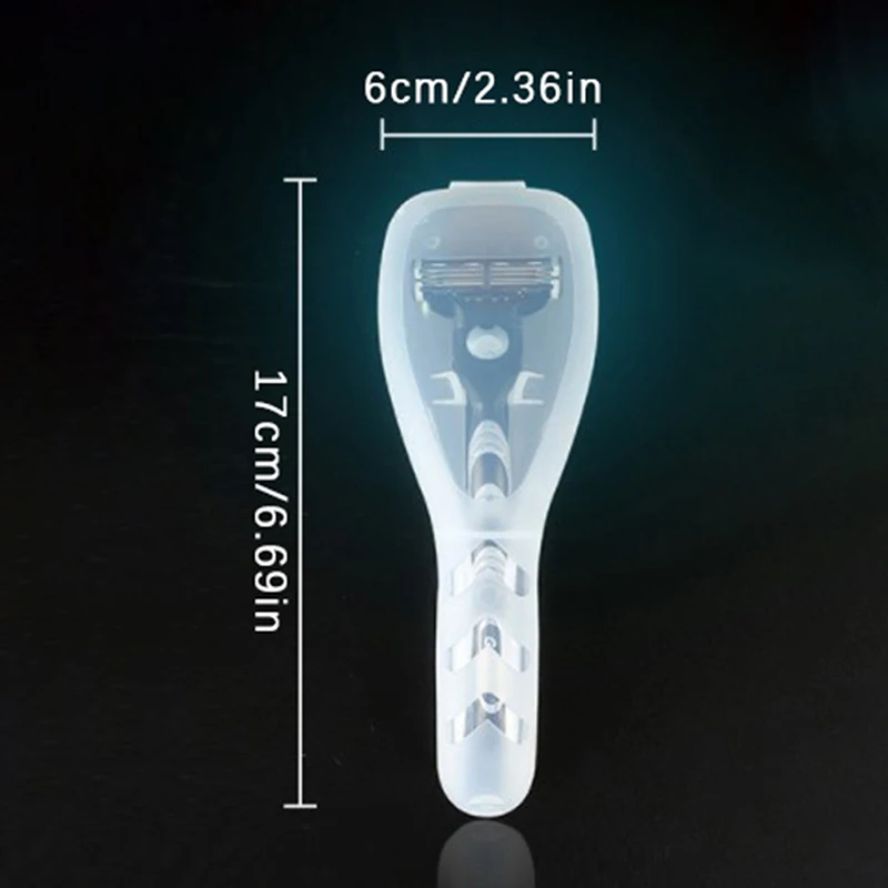Men\'s Shaver Storage Box Transparent Plastic Holder Portable Travel Razor Case Shaving Box Containers