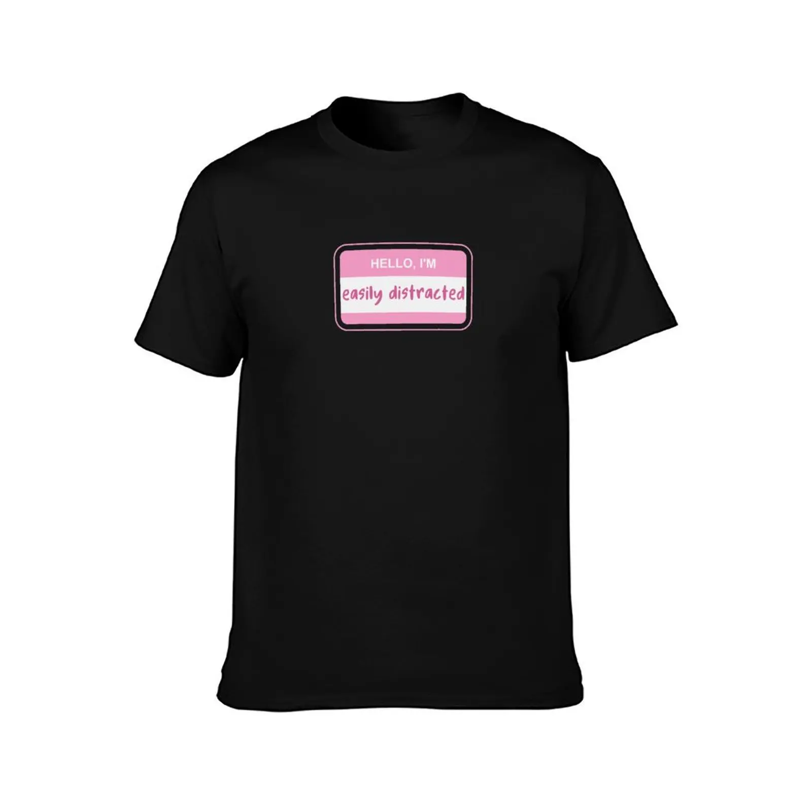 Hello I am Easily Distracted ADHD Awareness T-Shirt Summer Casual Cotton Tee Oversized Streetwear Tops Vintage Graphic Print