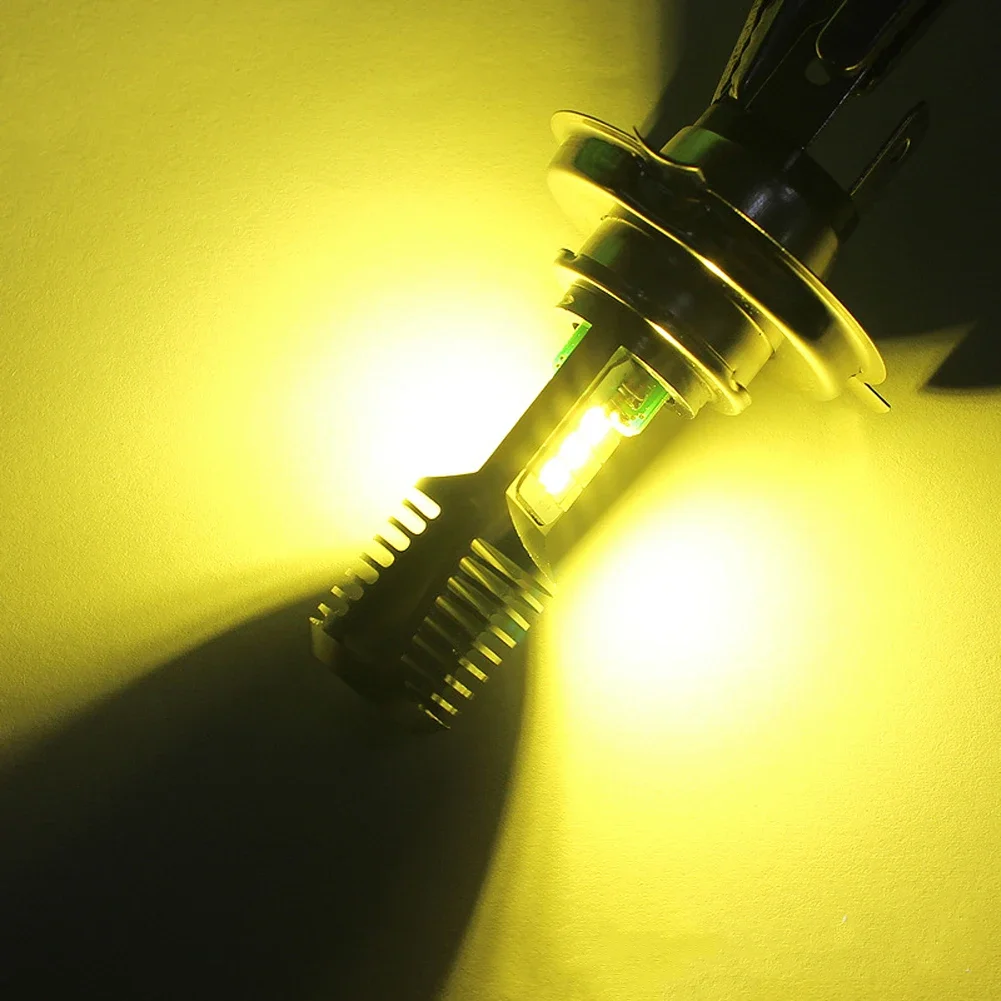 دراجة نارية H4 HS1 BA20D P15D المصباح 3030 24MSD LED مصابيح كهربائية ثنائي اللون أبيض أصفر التوصيل والتشغيل للدراجة ATV الدراجة