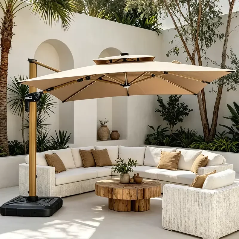 3*4M Outdoor Furniture Market Umbrella Big Solar Parasol Waterproof Umbrellas Manufacturers Luxury Patio Floating Parasol