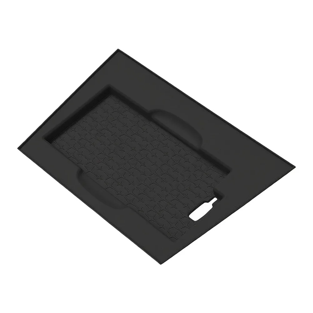 Car Organizer Insert Black Center Console Tray Easy To Clean Stain Resistant Seamless Integration Compact Storage