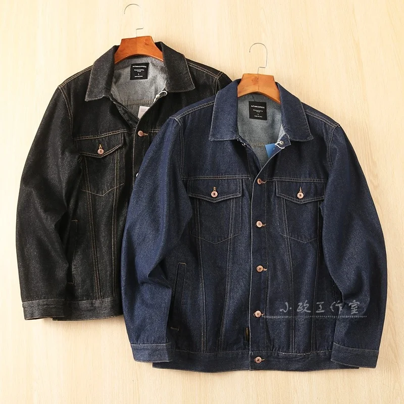 

Джинсовая одежда Waed Jaet в американском стиле ретро с повседневным воротником и несколькими карманами, мужская рабочая одежда на весну и осень Long Sve Travel Faion Ci