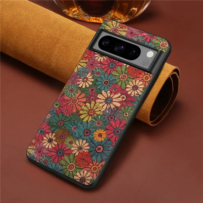 Fashion Luxury Flower Figure Leather Phone Back Case Cover for Google Pixel 6 6A 7a 7 Pro Pixel 8 8A Shockproof Bumper Coque