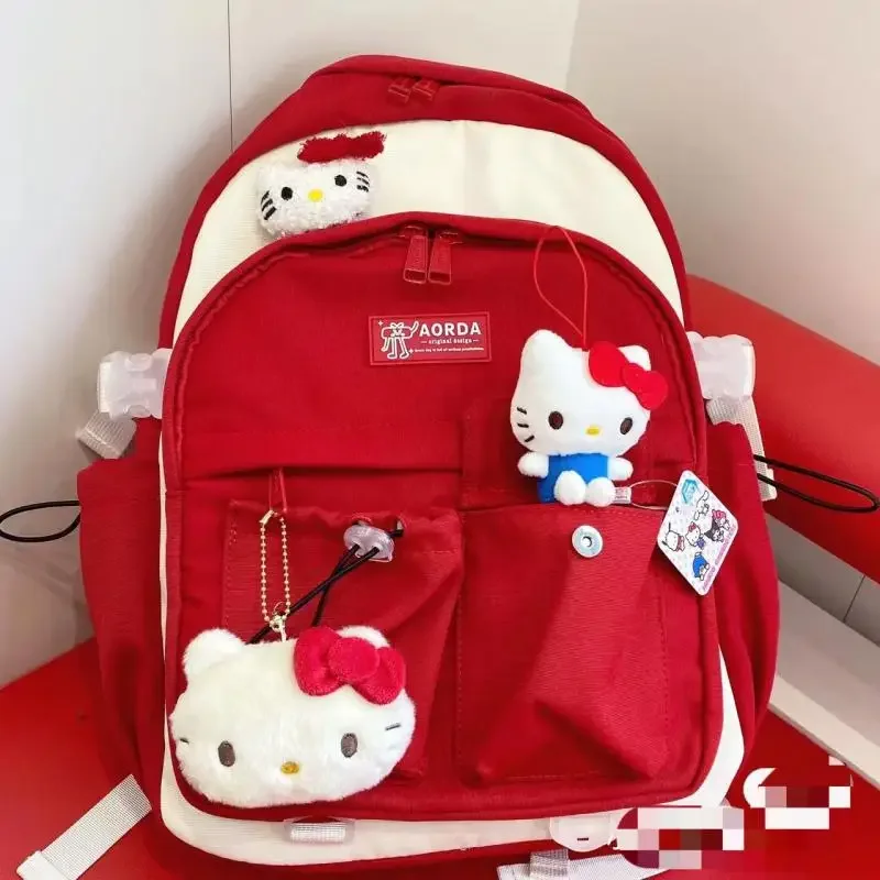 Sanrioed Hello Kitty Backpack For School Students Large-capacity Cute Backpack Campus Schoolbag Girl Hallowe Chrismas Gift