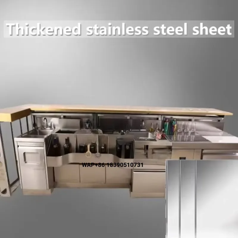 Portable Stainless Steel Cocktail Bar Station Workbench for Nightclubs-Refrigeration Equipment