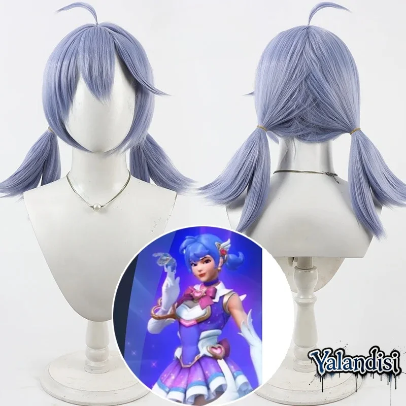 Yalandisi& Anime Overwatch@Kiriko Magical Girl Cosplay Wig Halloween Carnival Party Props Synthetic Hair Heat Resistant Fiber