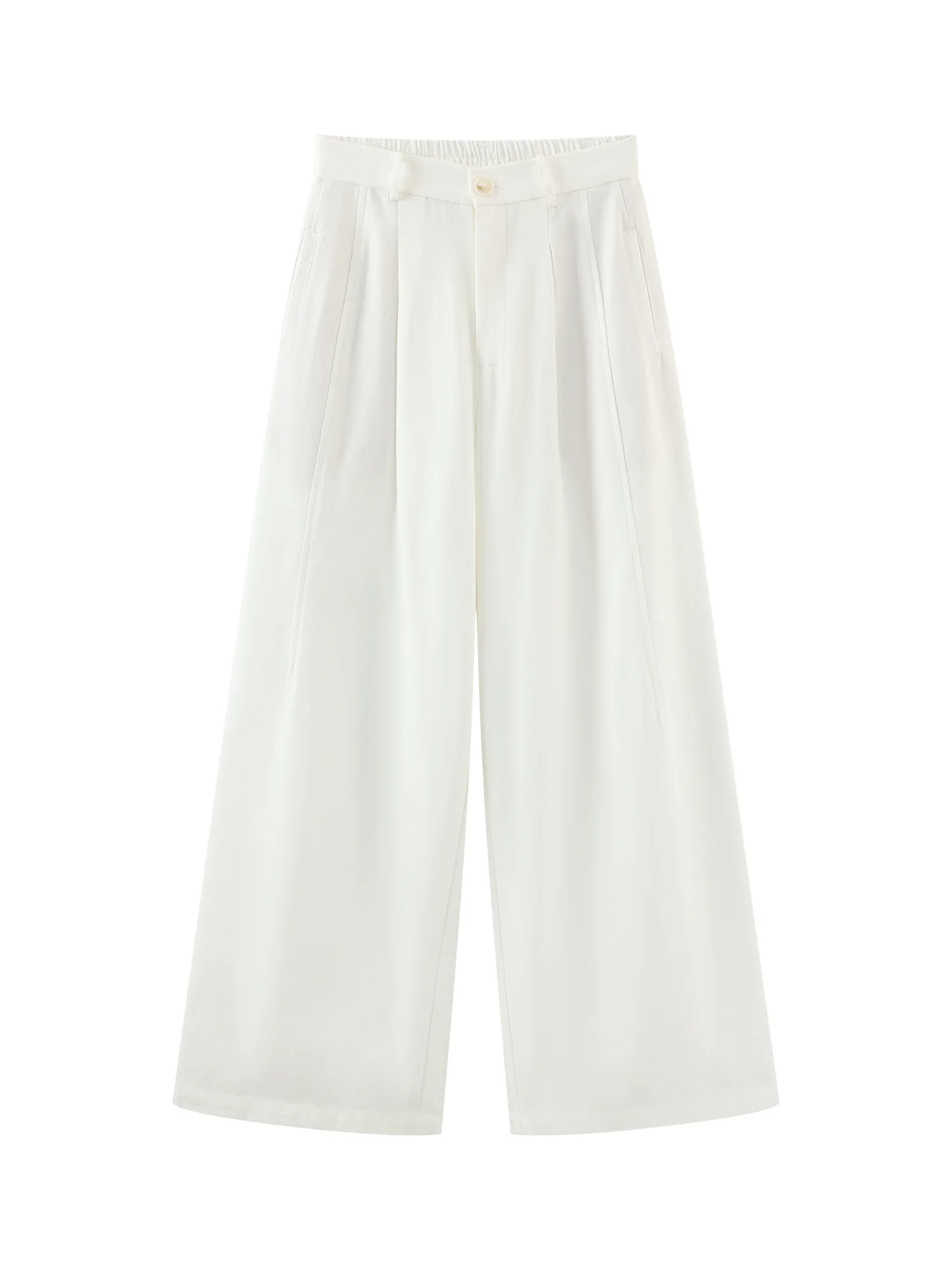 Elegant White Long Pants High Waist Loose Wide Leg Trousers Summer Casual Relaxed Fit Bottoms Women Comfortable Fashion Wear