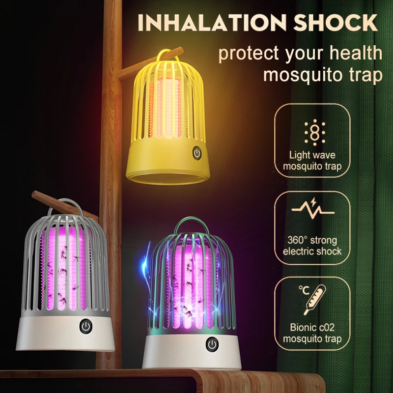 NEW Electric Shock Mosquito Killer Light 2 In1 Intelligent Mosquito Repellent Rechargeable Bug Zapper Mosquito Eliminator Lamp