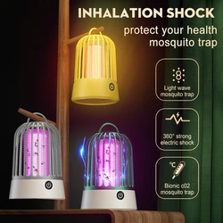 Choque elétrico Mosquito Killer Luz, Inteligente Mosquito Repelente, Recarregável Bug Zapper, Eliminator Lamp, 2 em 1, Novo