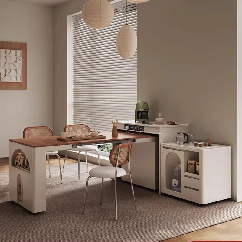 

Dining table integration new household retractable folding independent small apartment guide table plus dining table