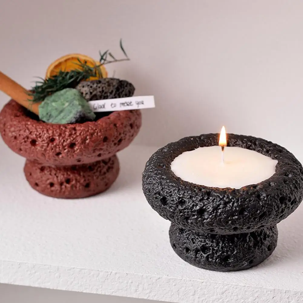Morandi Color Candle Cup Artificial Hand-sprayed Candle Holder Eco-friendly Reusable Mini Flower Pot Candle Container Moon