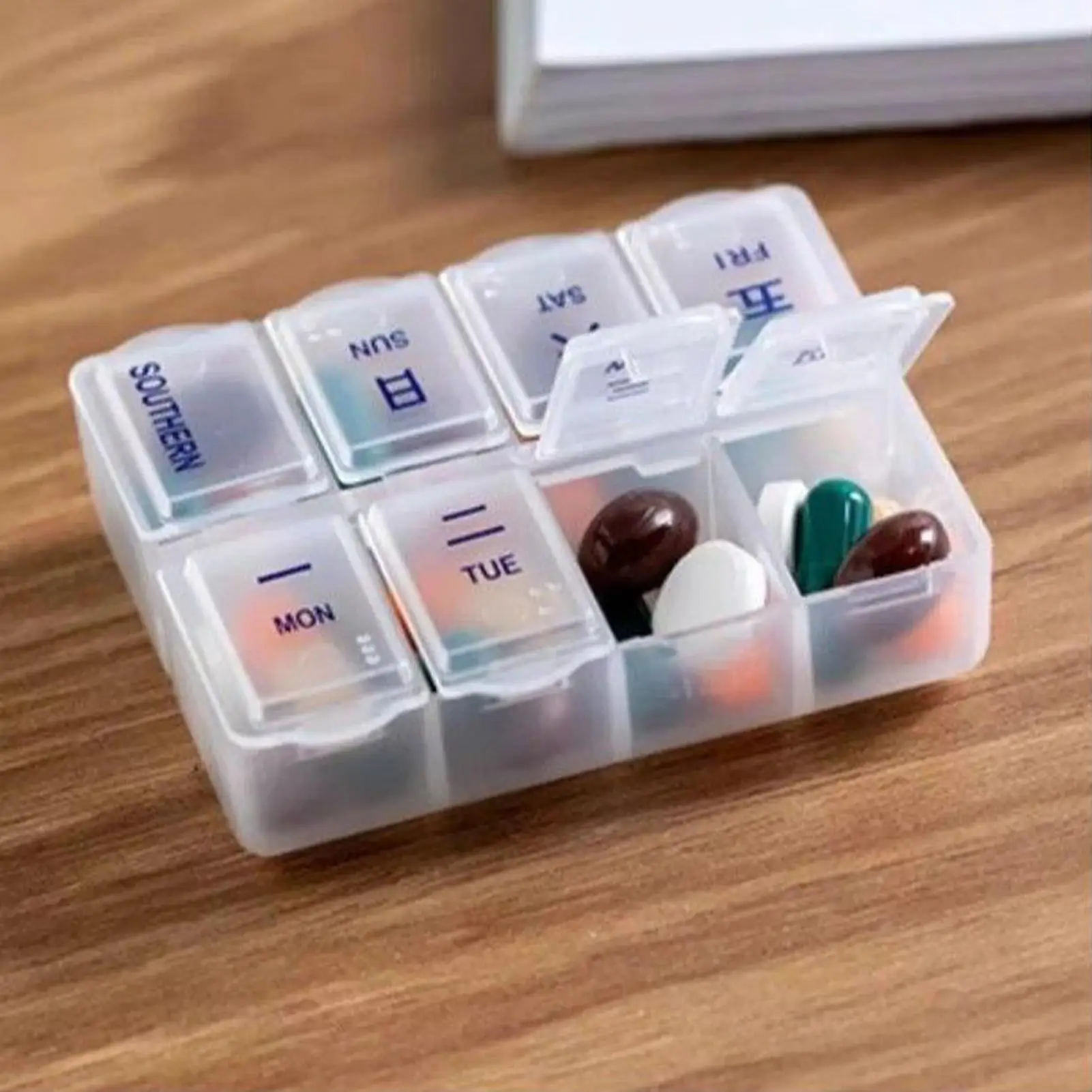 7-day Weekly Pill Organizer 8 Grids Pillbox Medicine Box Supplement Container Travel Portable Pill Cases For The Elder