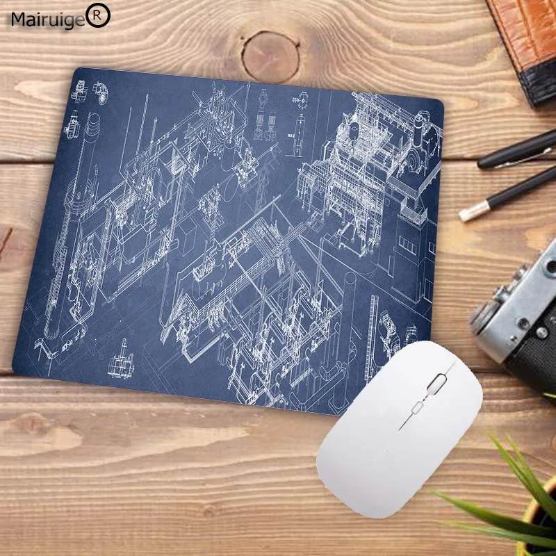 Technical Drawing RGB Mouse Pad LED Lighting Gaming Mousepad XXL Large Desk Mat Grande LED Mouse Pads Gamer for Keyboard Cushion