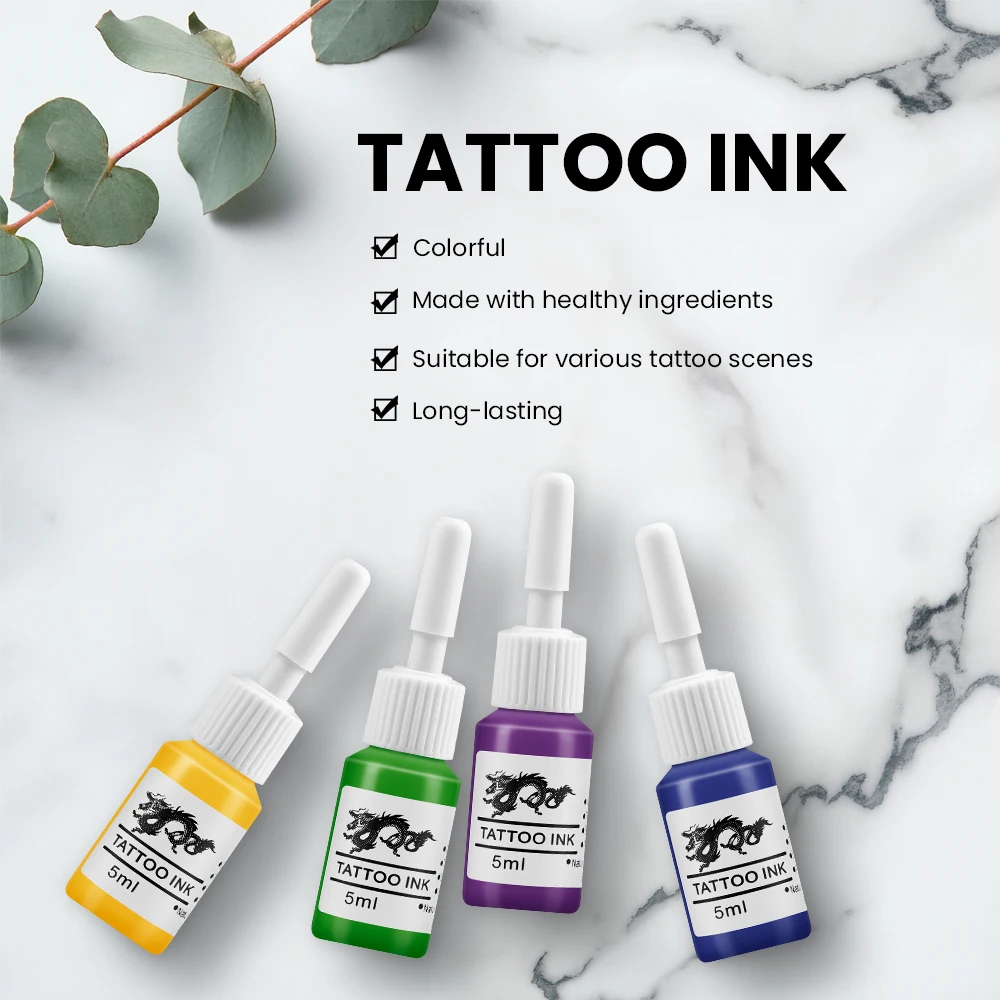 Phoenixy-pigmentos de tinta para tatuaje, 6 colores, suministros de pintura para maquillaje permanente, tinta de arte corporal para tatuaje, tinta