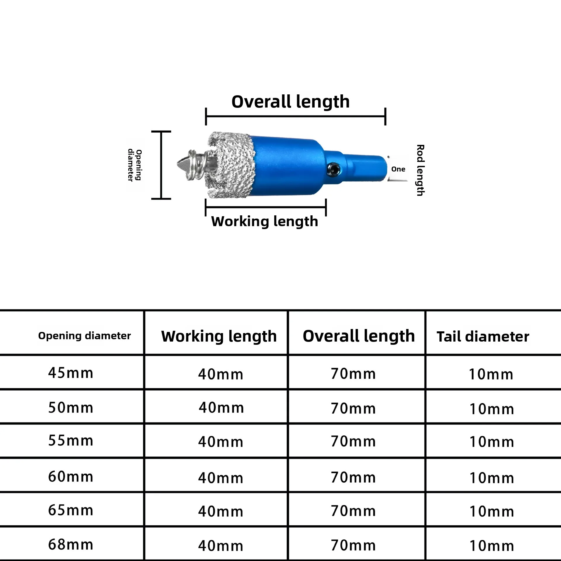 Center Positioning Drill Brazed Dry Diamond Hole Saw with Teeth for Tile Marble Dry Drilling