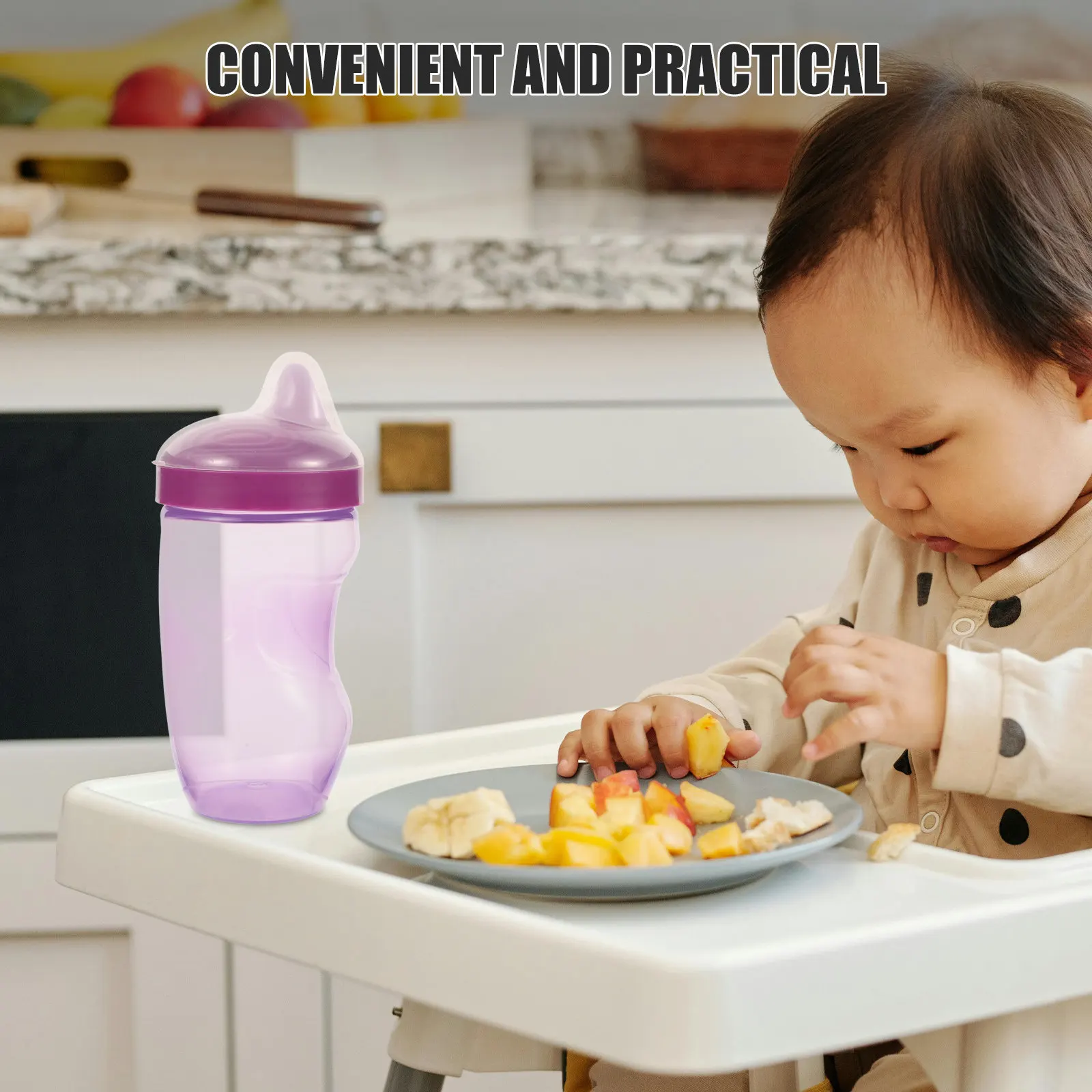 

Baby Sippy Cup Ergonomic Design No Spill Training Cup with Clear Scale Baby Water Bottle for Toddlers Cups for Toddlers