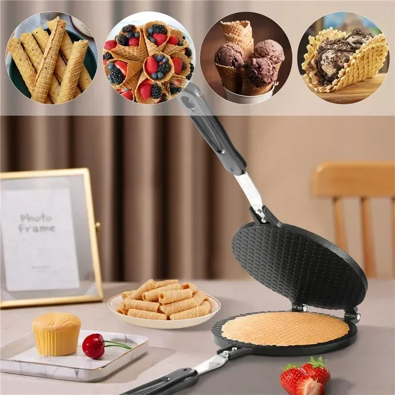 22cm Waffles for The Baking Pan Cake Ice Cream Cone Maker Bakeware Egg Roll Baking Pan Non-Stick Omelet Mold Baking Pastry