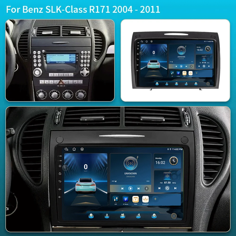 Android 16 For Mercedes Benz SLK Class R171 SLK200 SLK280 SLK300 2000-2011 Car Radio Multimedia Video Player Navigation GPS 5G