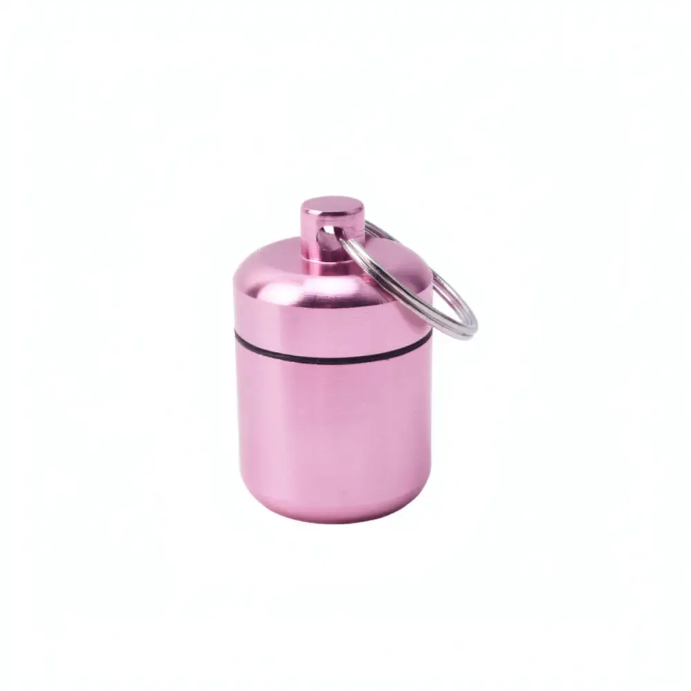 Durable Aluminum Pill Case Metal Keychain Container Waterproof Storage Jar Portable Organizer For Travel Earplugs Coin
