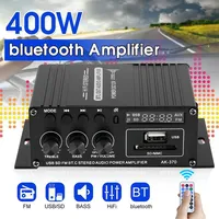 400W*2 12V Sound Amplifier Channel 2.0 HIFI Bluetooth Power Amplifiers Home Digital Audio AK380 AK370 AK170 for Car Bass Trebl