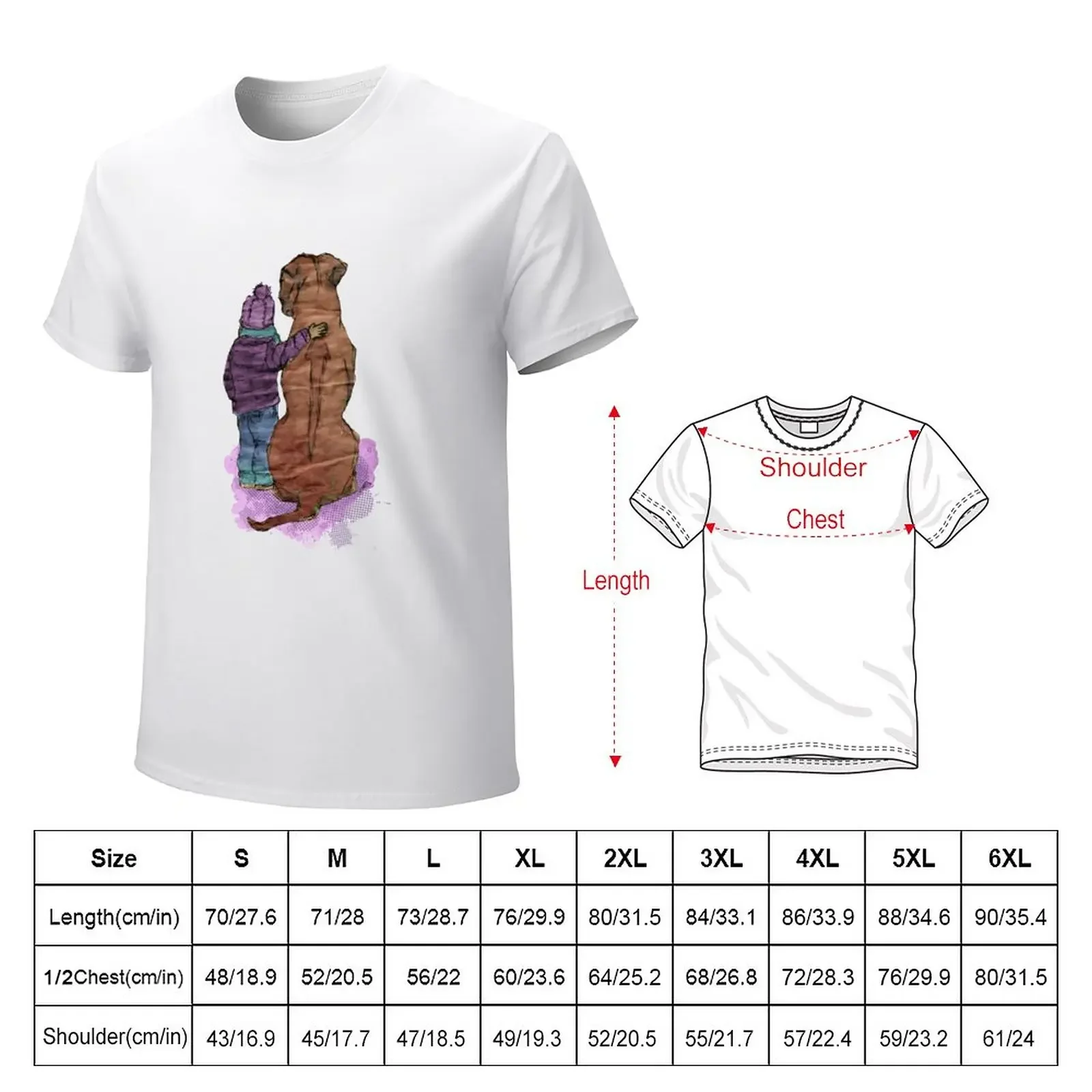 Friendship - Girl with Rhodesian Ridgeback T-Shirt hippie clothes oversizeds men workout shirt