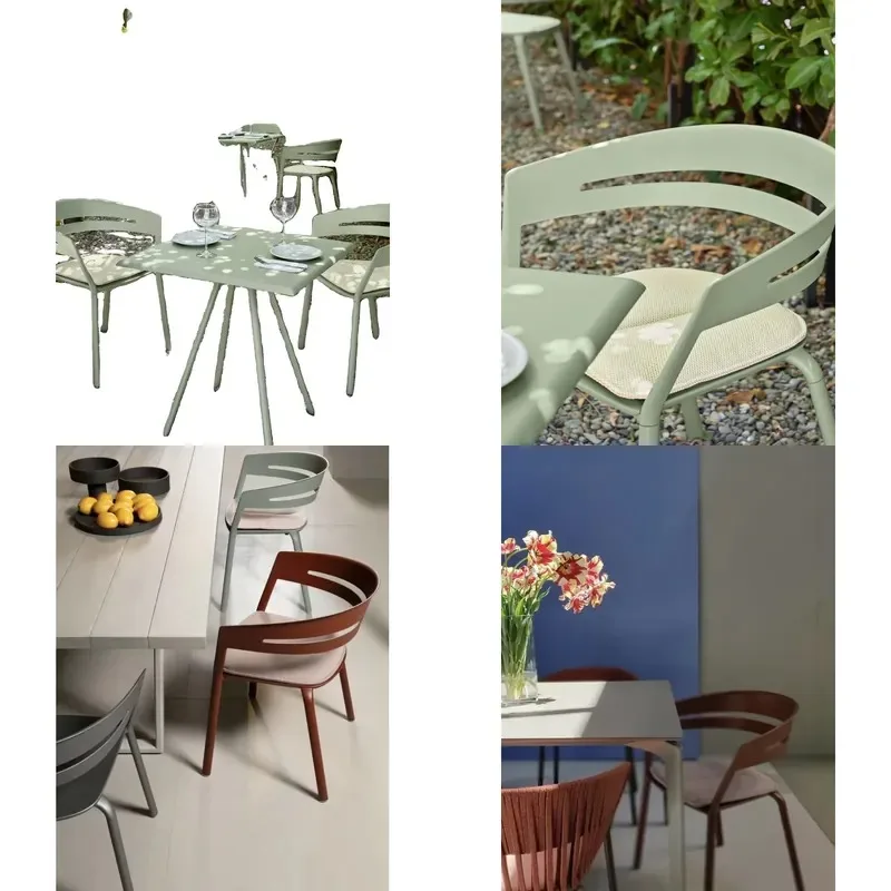 Commercial Grade Wrought Iron Table and Chair Set Comfortable Durable Outdoor Dining Furniture for 4 People Suitable for Milk