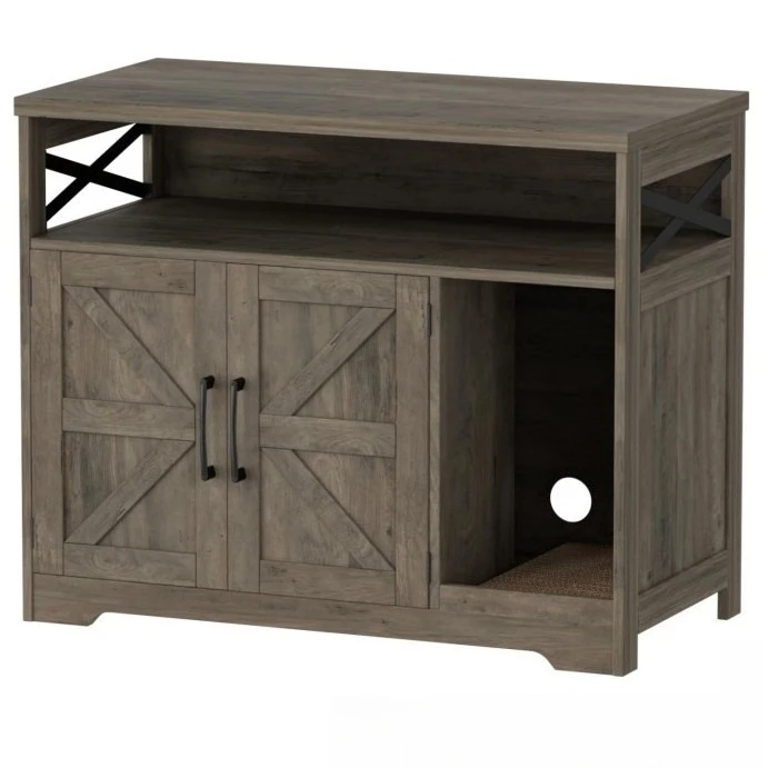 Family Pet Wooden Concealed Storage Side Cabinet Cat Nest