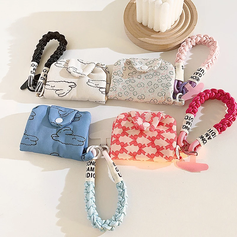 Cartoon Cute Wallet Phone Chain Pendant Cellphone Strap Rope Coin Change Earphone Earbuds ID Card Bag Decoration Key Ring