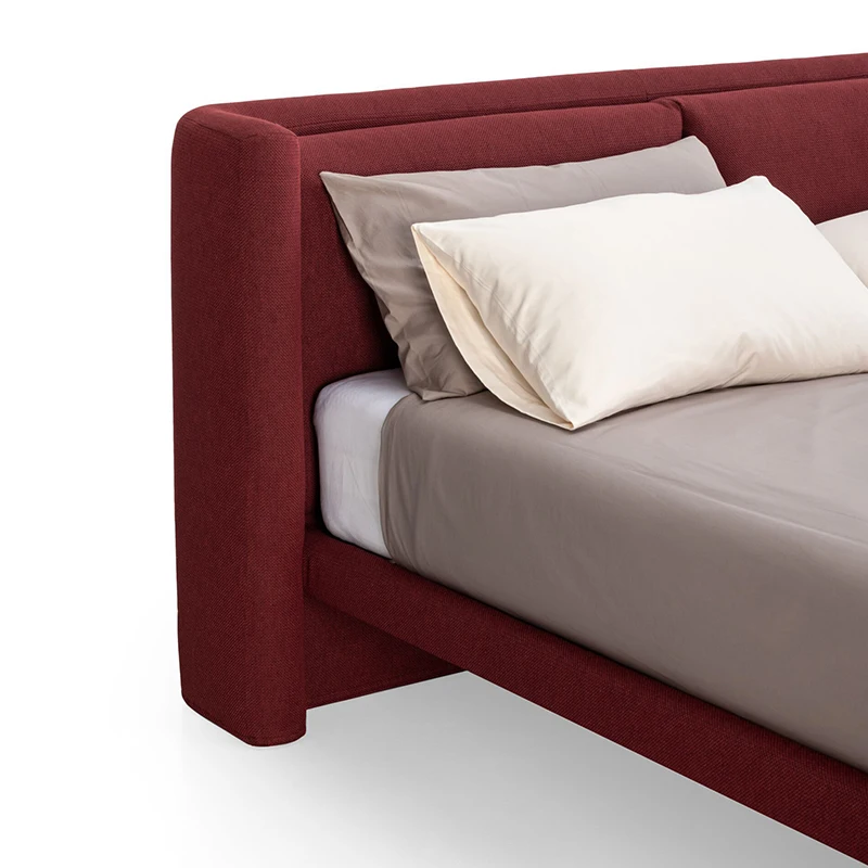 سرير كوين فاخر لغرفة النوم الرئيسية، سرير مزدوج إيطالي بسيط وحقيبة ناعمة