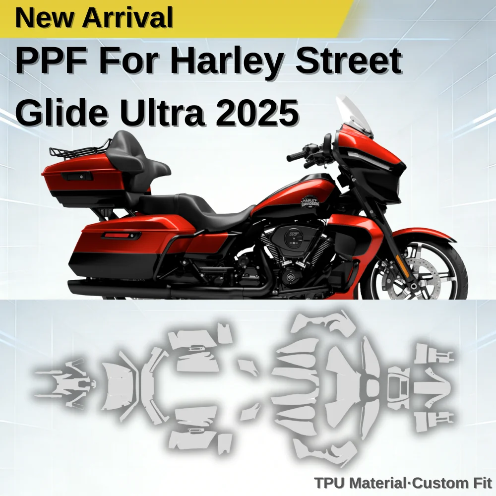 For Harley Street Glide Ultra 2025 Motorcycle Fairing PPF Kit Real TPU Scratch Resistant Transparent Paint Protection Film