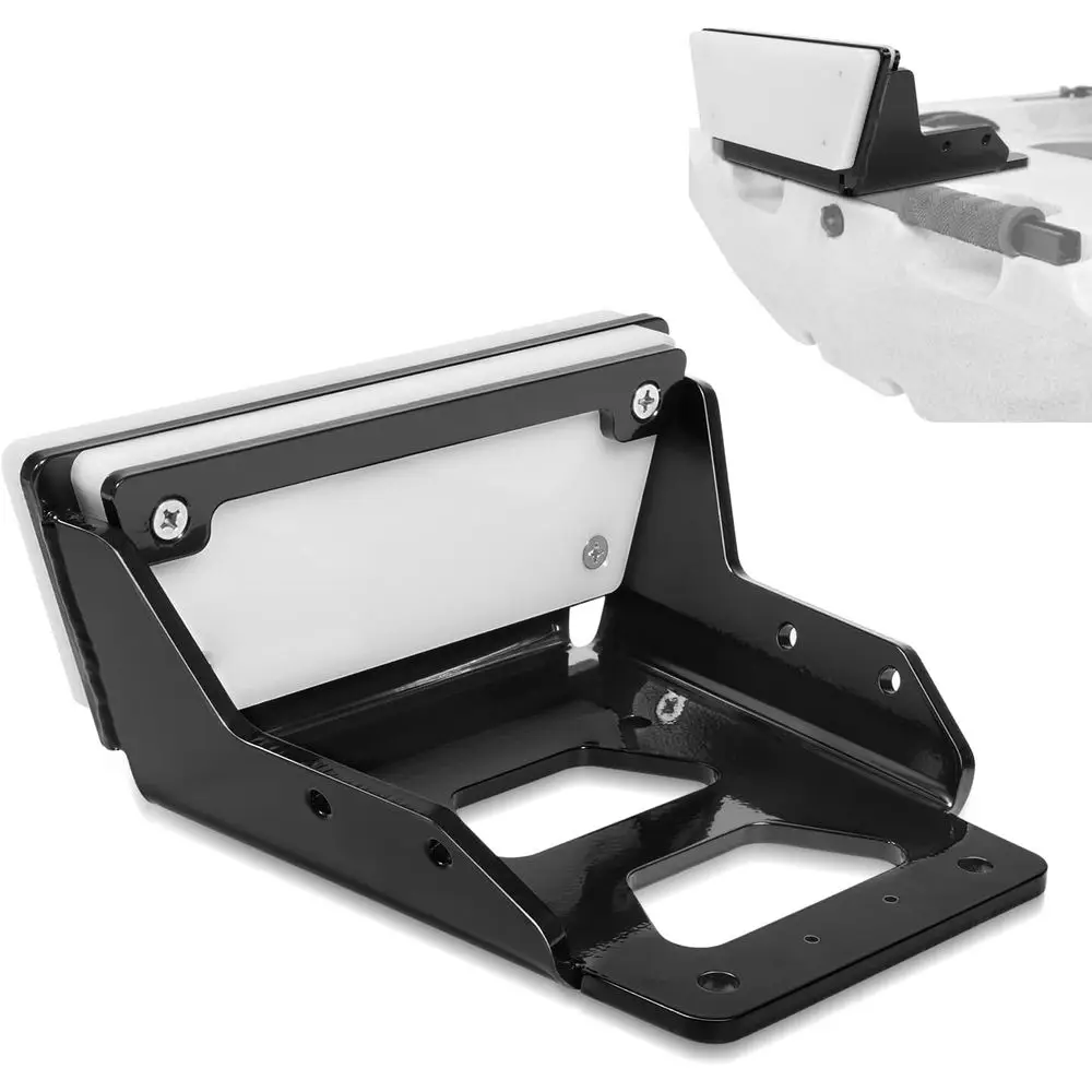 Heavy-Duty 6mm Transom Trolling Motor Bracket, 3HP Max, 3.75 x 4.75 Bolt Pattern, Suitable for Freshwater & Saltwater Boats (Bla