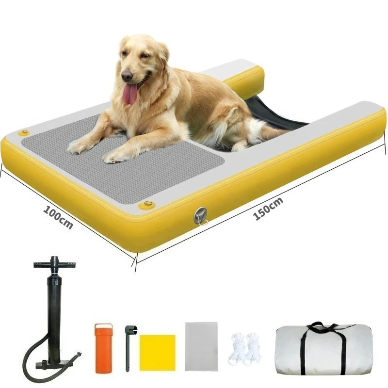 Dog Pool Float, Pet Water Toy with 2-Tier Dog Ladder Ramp for Pool Safety and Anti-Drowning