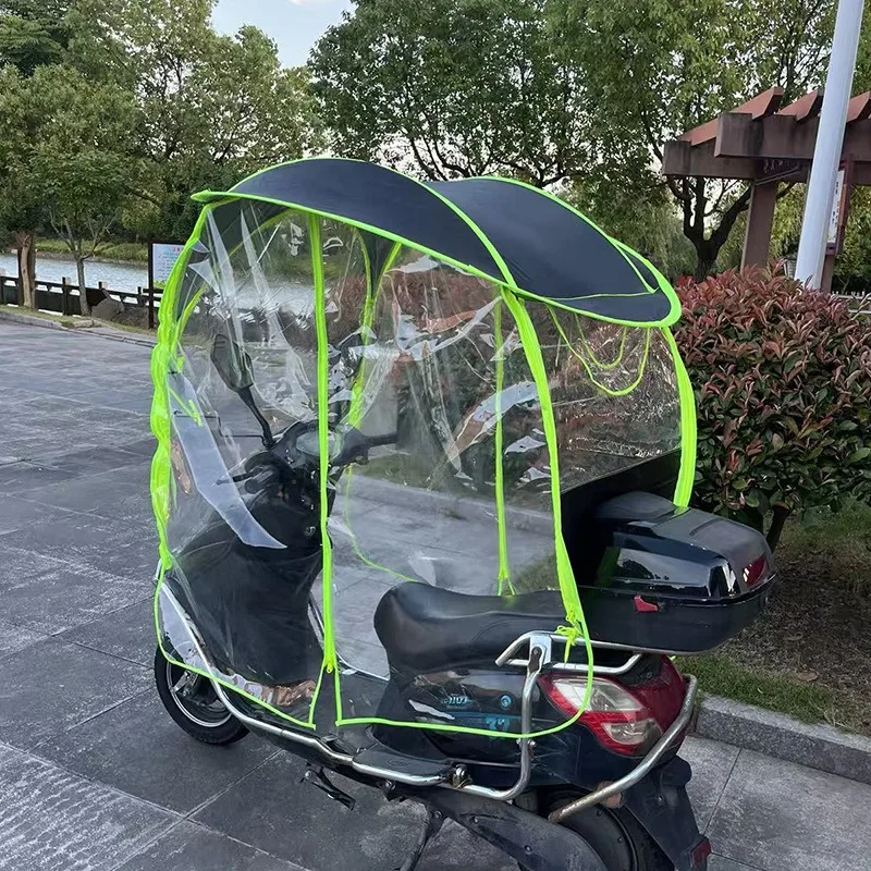 Full-enclosure Side Curtain Electric Vehicle Rain Cover Electric Bike Sunshade Tricycle and Motorcycle Sun Umbrella Canopy