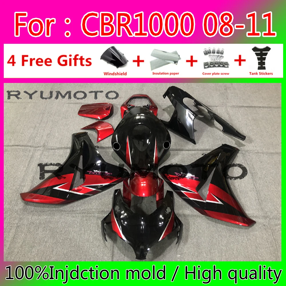 

Injection New ABS Whole Fairings Kits For Honda CBR 1000 RR 2008 2011 CBR1000rr 2008 2009 2010 2011 Fairing black red