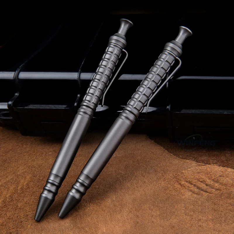 Luxury Titanium Alloy Tactical Pen Self Defense Emergency Window Breaker Retractable Ballpoint Business Signature Writing Pen