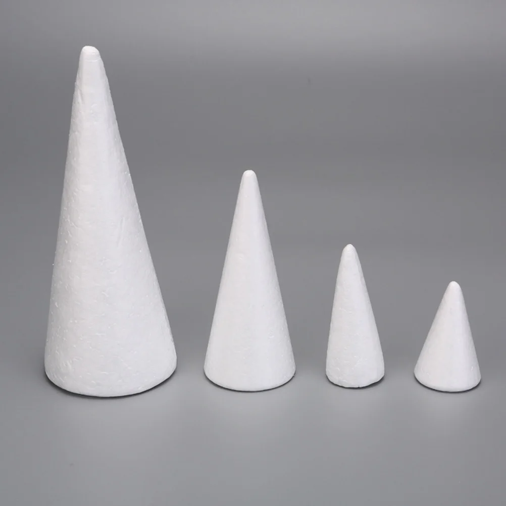 

20Pcs Blank Foam Cones DIY Craft Material Christmas Tree Foam Cone Ornaments for Holiday Decor Foams Cone