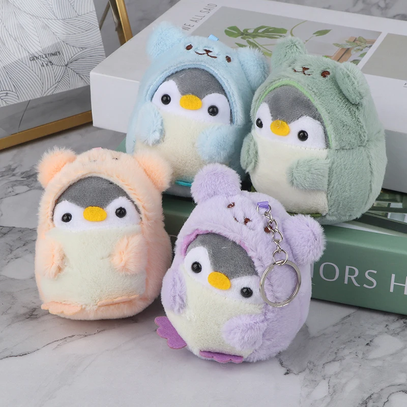 LLavero de pingüino de peluche de dibujos animados para mujer, llavero de bolso de muñeca, llavero de moda para llaves de coche, accesorios para regalos, 1 unidad