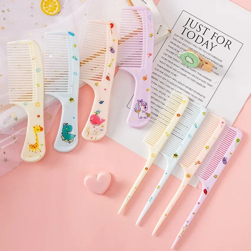 

2pcs /set Anti-static Pointed Tail Hair Comb Hair Brush Girls Cute Cartoon Animal Hairbrush Comb Kids Hairdressing Supplies Comb