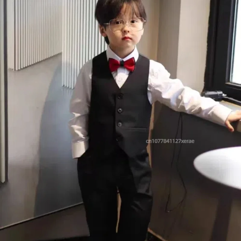 سترة رقص الجاز للأولاد على طراز الأكاديمية، سترة سوداء للأطفال، مجموعة أداء برنامج الرقص الجماعي، مجموعة ألوان ثابتة