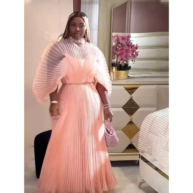 

Miyake Pleated Women Evening Dress Europe and The United States Fashion Original Design Loose Big Yards 2025 New Lace-up Dresses