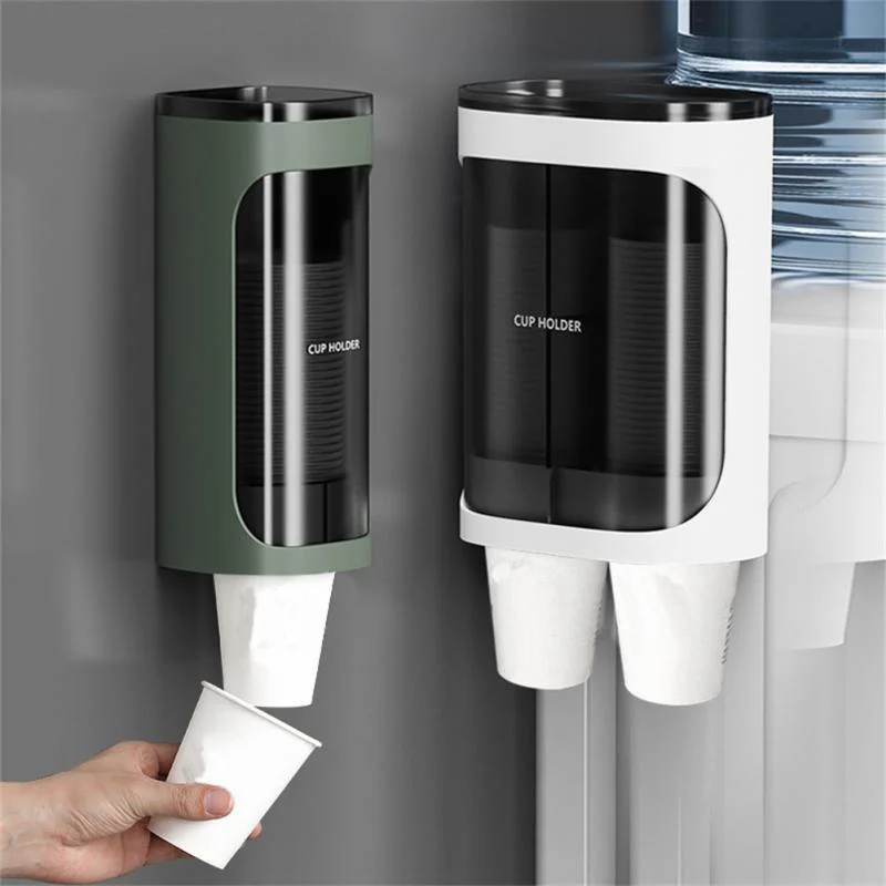 Disposable Paper Cup Taker Automatic Drop Cup Remover Water Dispenser Cup Holder Home Office Wall-mounted Cups Storage Rack