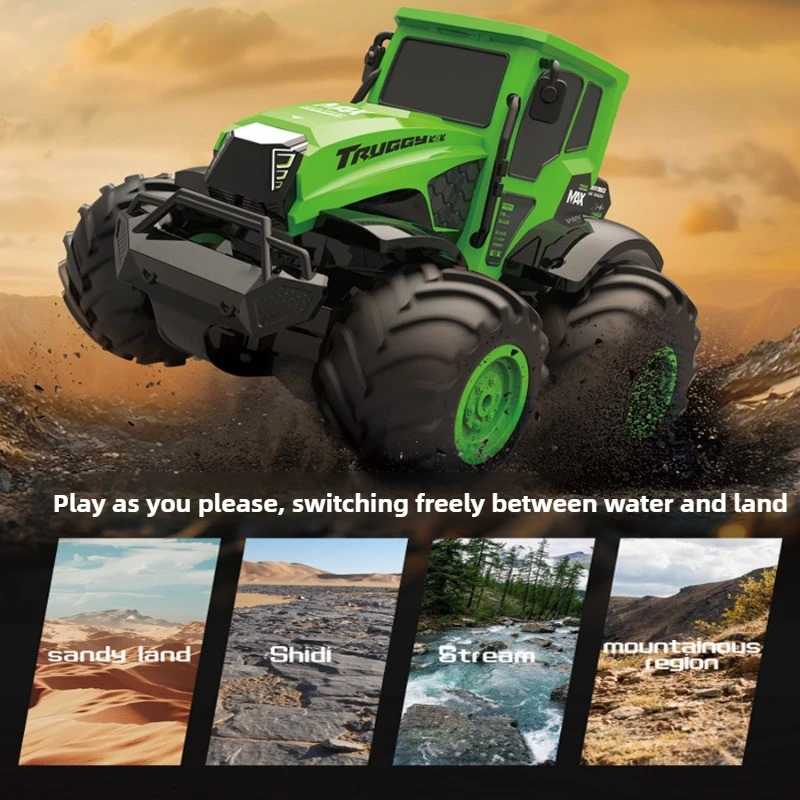 لعبة سيارة أشياء رائعة هدية مضحكة - شاحنة برمائية برمائية مقاس 26 سم، سيارات Rc لتسلق جميع التضاريس على الطرق الوعرة، شاحنة مونستر، ألعاب للأطفال #3