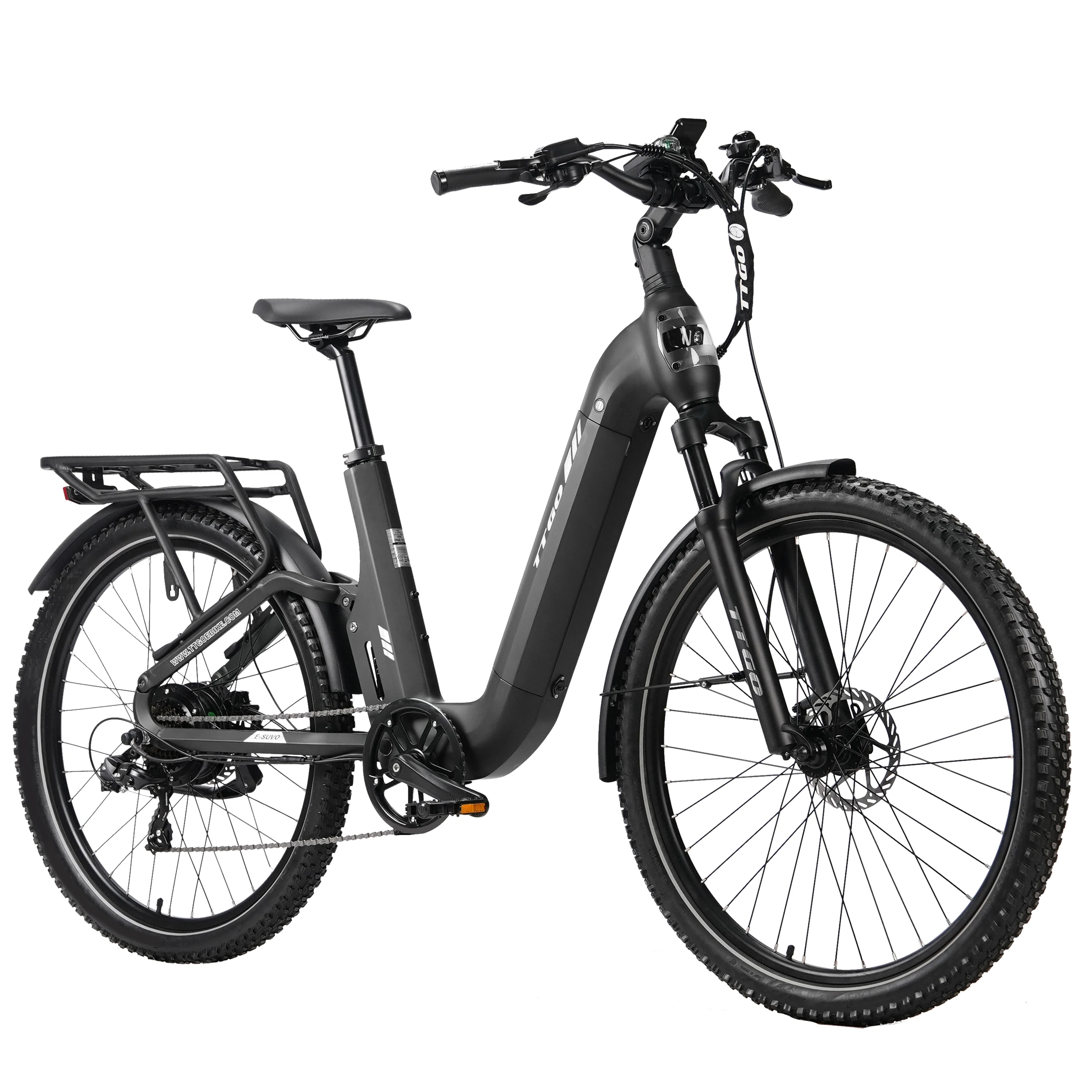 27,5-Zoll-Elektrofahrrad für Erwachsene, 48V 15Ah Batterie, 250W Motor, 70Nm Drehmomentsensor, 7-Gang-Hydraulische Scheibenbremsen, stoßdämpfendes City-E-Bike