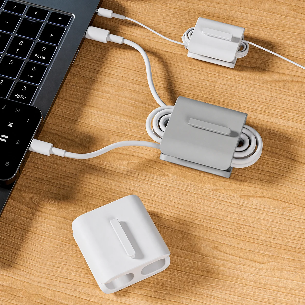Desktop Cable Organizer Adhesive Cable Winder Cord Winder Connectable Charging Cable Organizer For Headphone Cables Desktop