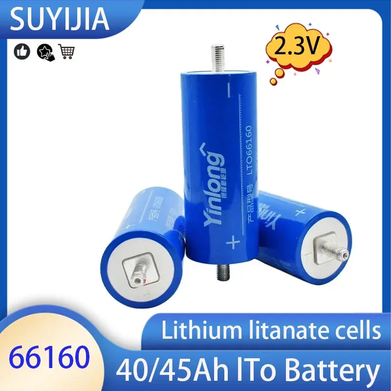 100% Original Yinlong 66160 2.3V 45Ah Lithium Titanate Battery 10C Discharge 12V 24V Low Temperature Resistant Lithium Titanate