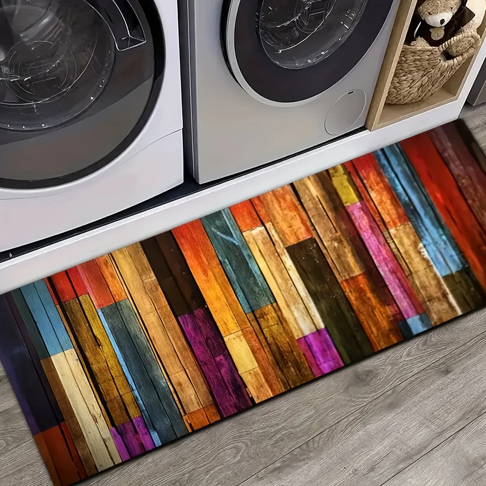 Multicolored Long Runner Carpet with a Non-Slip Back Hallway Home Decor Kitchen Floor Mat Laundry Rugs Finely Edged Balcony  Mat